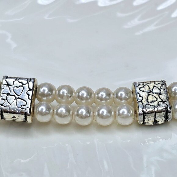 Brighton Lady Jane Silver-plated Pearl Double Strand Pearl Bracelet - Picture 6 of 8
